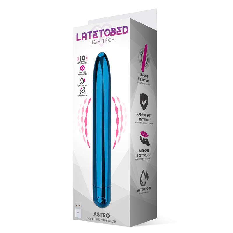 Astro Vibrador 10 Funciones 18.5 cm USB Azul - Imagen 6