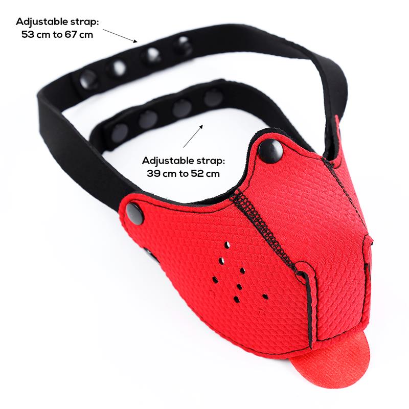 Bozal de Perro de Neopreno Desmontable y Ajustable Rojo - Imagen 8