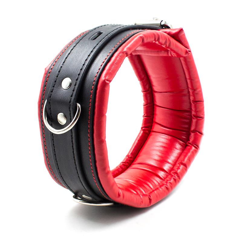 Collar con Correa de Metal e Interior Acolchado Negro/Rojo - Imagen 3