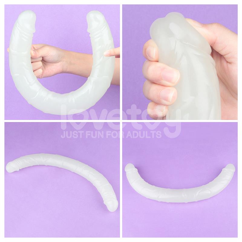 Dildo Doble Lumino Luz Azul 18.5 - Imagen 7