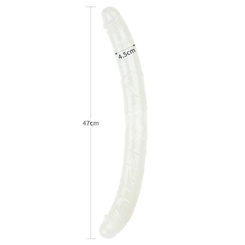 Dildo Doble Lumino Luz Azul 18.5 - Imagen 9