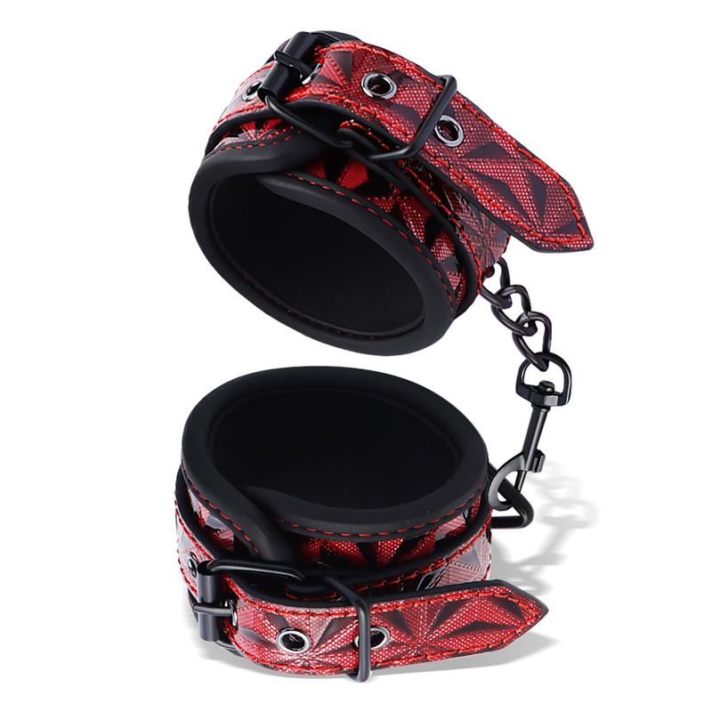 Esposas para Tobillos Acolchadas Ajustable Diamond Cuero Vegano - Imagen 3
