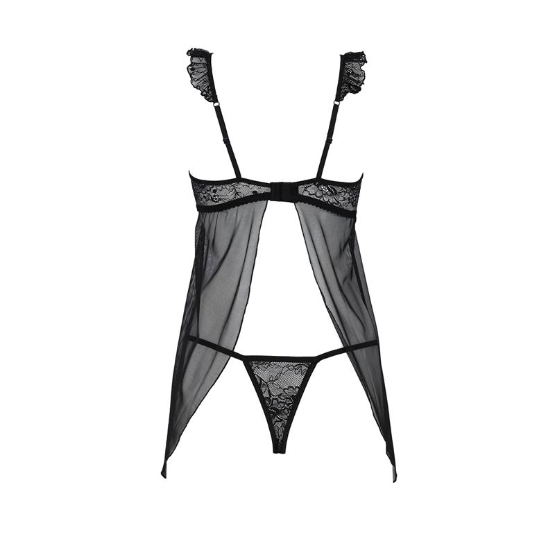 Milagros Chemise y Tanga Negro - Imagen 5
