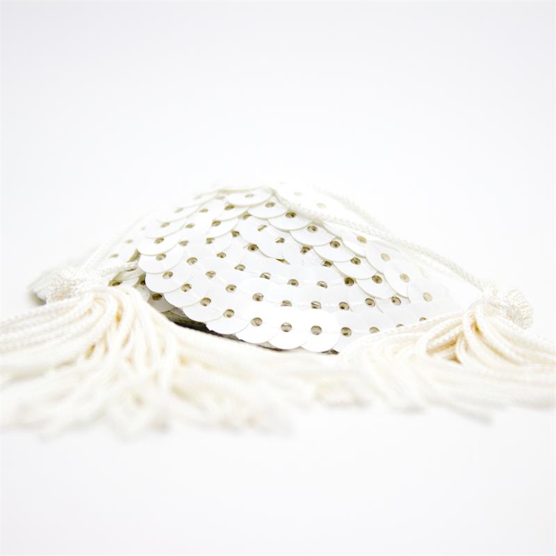 Pezoneras con Lentejuelas y Borla Blanco - Imagen 5