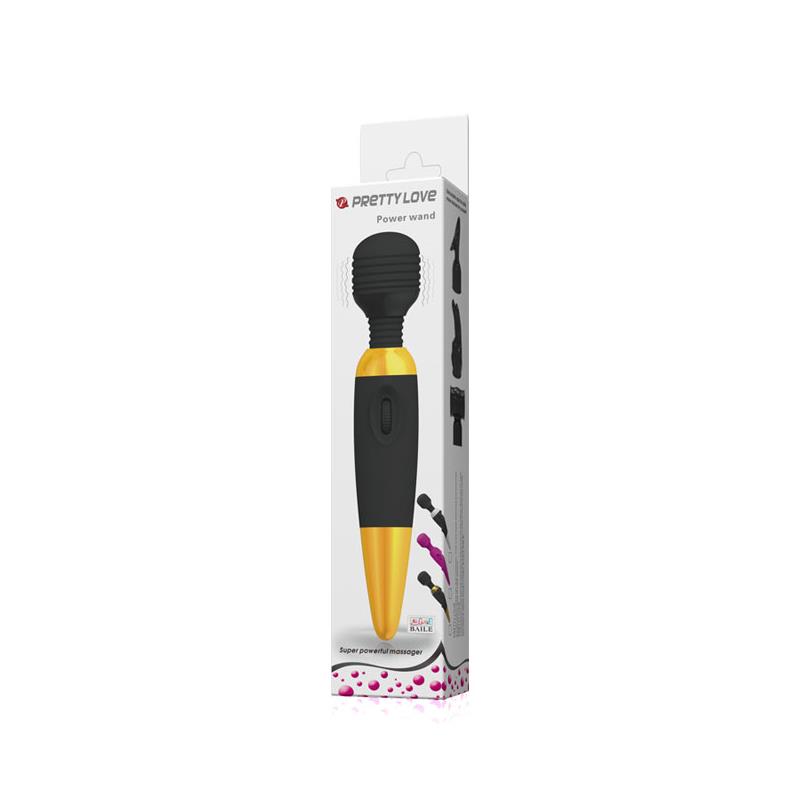 Pretty Love Masajeador Power Wand Negro y Dorado - Imagen 9