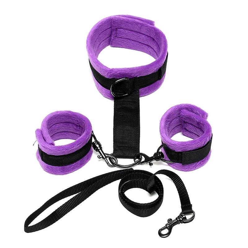 Collar y Esposas Desmontable Púrpura Ajustable - Imagen 5