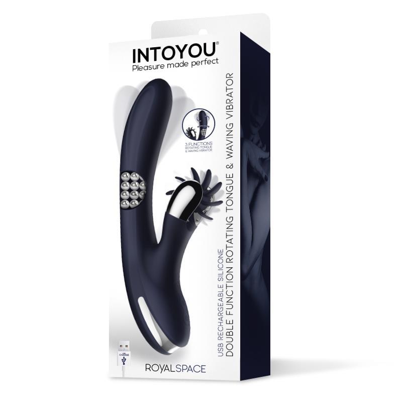 Royalspace Vibrador con Lenguas Estimuladoras y Bolas Internas 360º Azul - Imagen 6