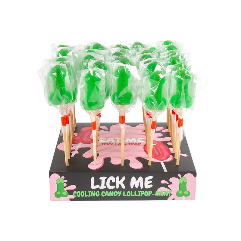 Display 40 Piruletas Pene Menta Efecto Frío
