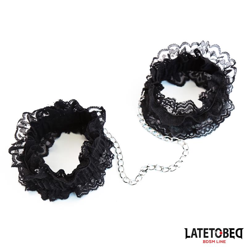 Esposas para Pies de Encaje Elástico Negro - Imagen 3