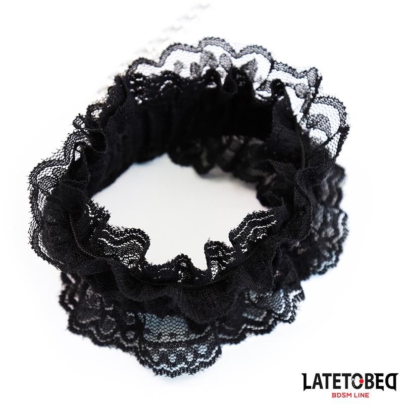 Esposas para Pies de Encaje Elástico Negro - Imagen 5