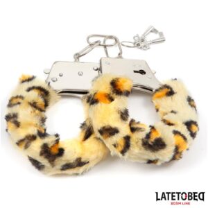 Esposas de Metal con Pelo Animal Print Leopardo