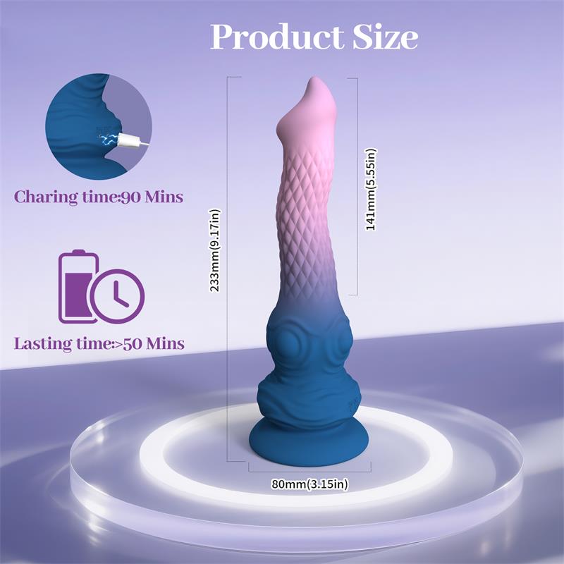 Dildo Fantasía con Vibración, Oscilación y Ventosa - Imagen 7