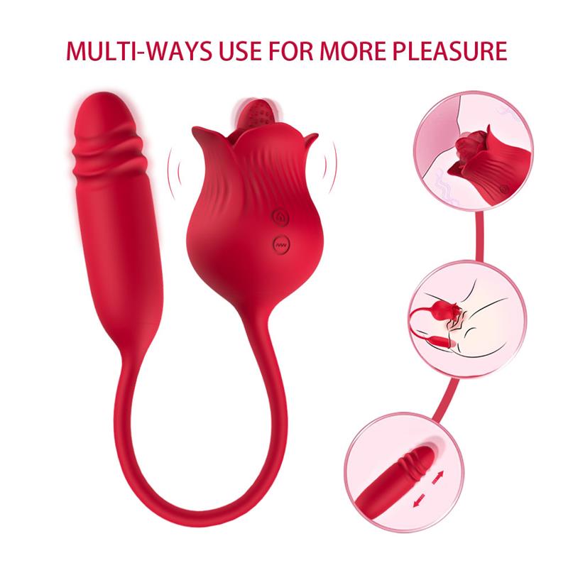 Rosa Vibradora con Licking y Thrusting USB - Imagen 7