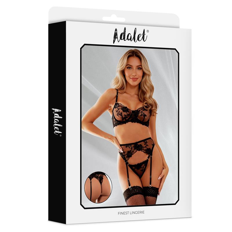 Penelope Set Sujetador, Tanga y Liguero Negro - Imagen 4