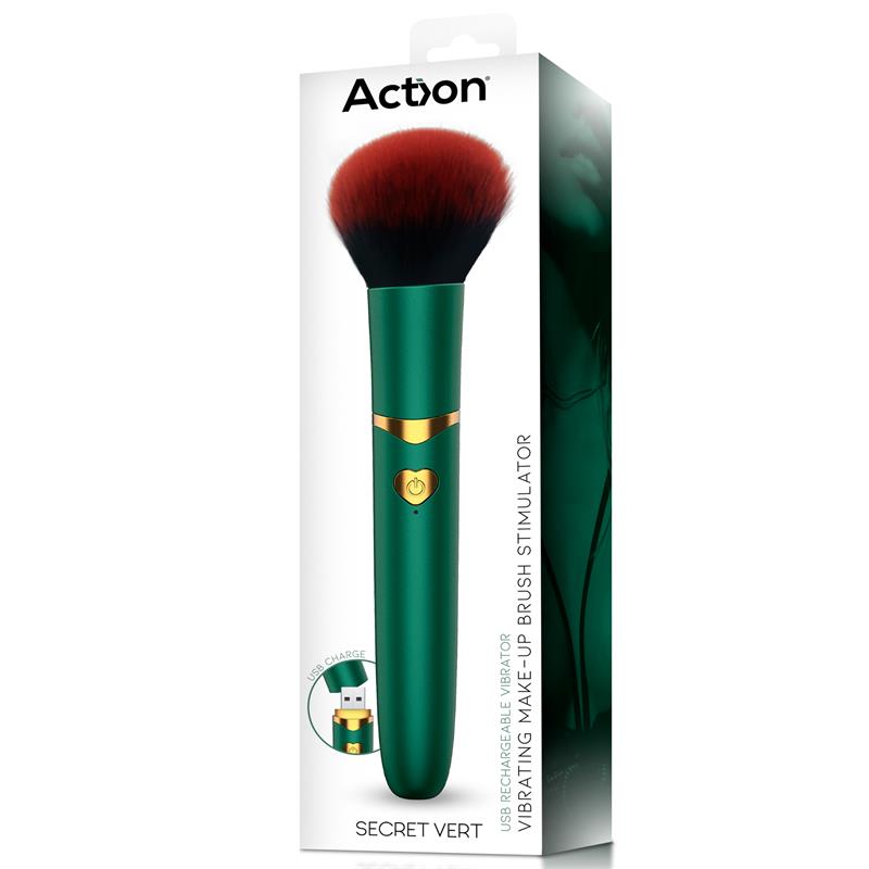 Secret Vert Estimulador Brocha de Maquillaje con Vibración Verde - Imagen 3